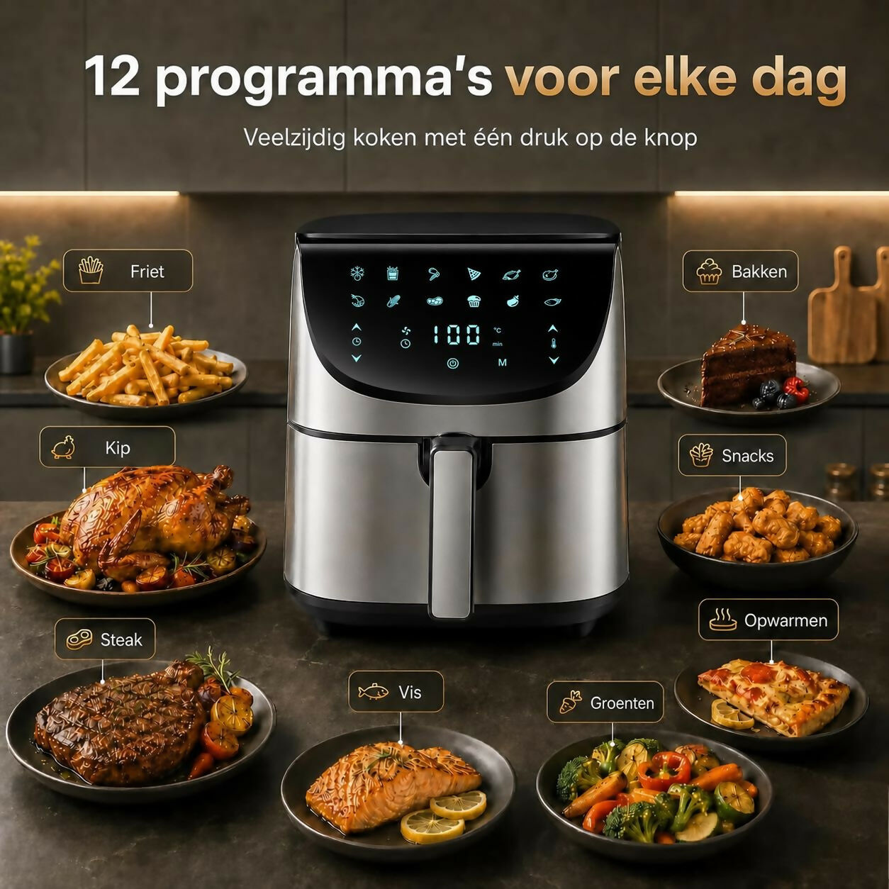 Oryzom AirCrisp Pro - 360° heteluchttechnologie met 1700 W voor snelle en gezonde maaltijden