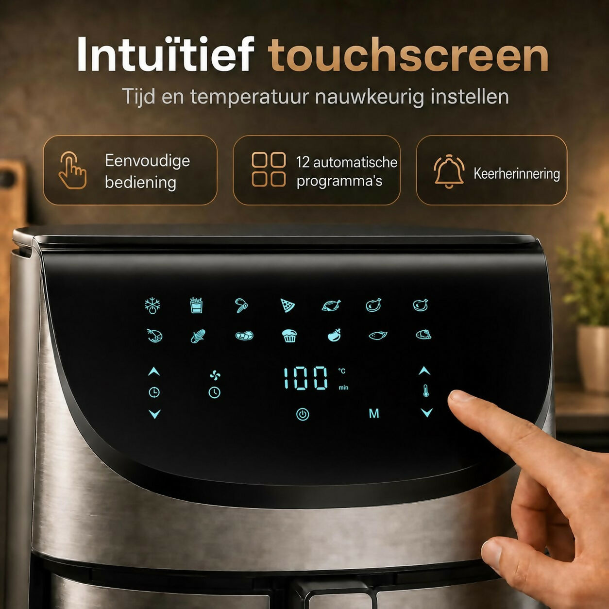 Oryzom AirCrisp Pro - 360° heteluchttechnologie met 1700 W voor snelle en gezonde maaltijden