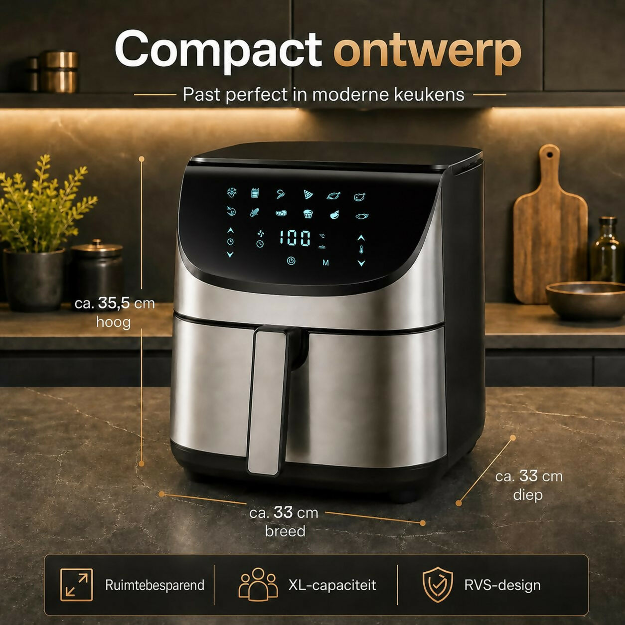 Oryzom AirCrisp Pro - 360° heteluchttechnologie met 1700 W voor snelle en gezonde maaltijden