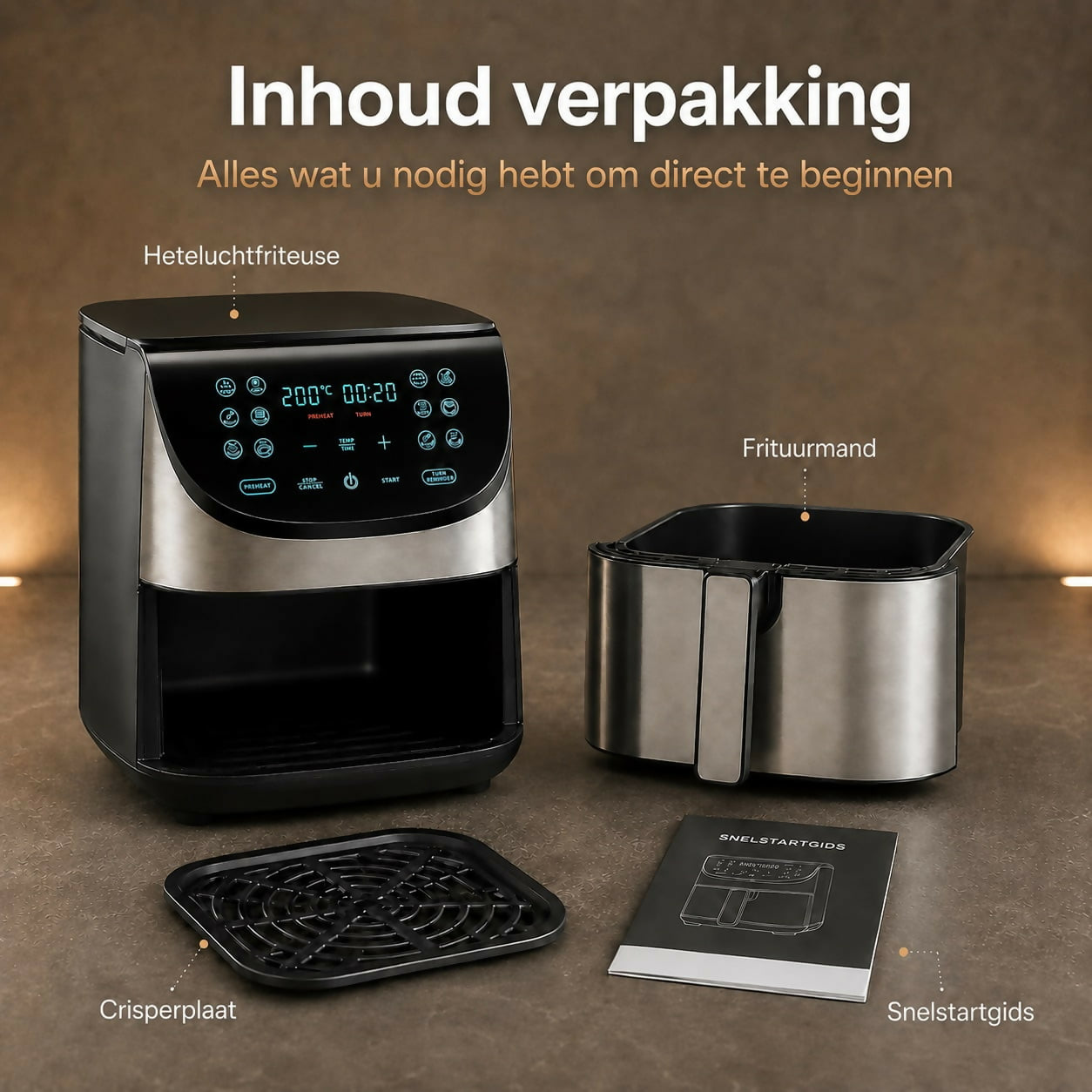 Oryzom AirCrisp Pro - 360° heteluchttechnologie met 1700 W voor snelle en gezonde maaltijden